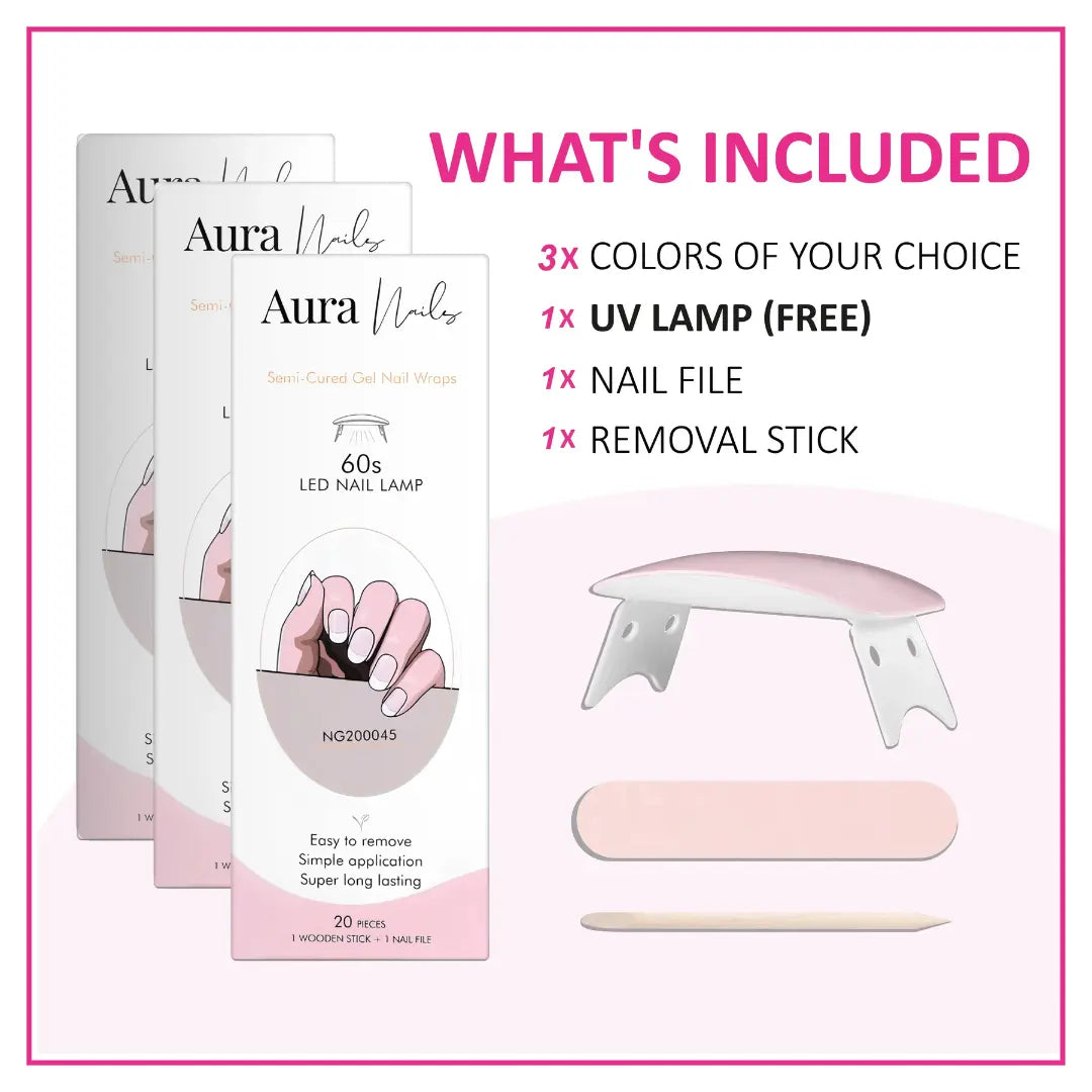 Premium Kit 3 nail colors + UV Lamp SuperDuper365